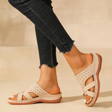 Imagem de Sandálias femininas tipo anabela, design perfurado de bico aberto, palmilha acolchoada confortável, detalhes de strass brilhante, sola antiderrapante leve, calçado de verão casual elegante para uso