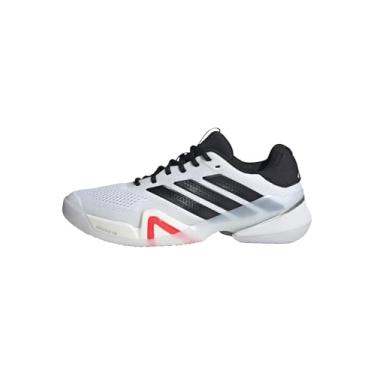Imagem de adidas Tênis masculino Barricade 1/4, Branco/preto/vermelho lúcido, 37