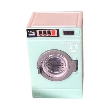 Imagem de YIJU Máquina de Lavar Roupa em Escala 1/12 - Miniatura de Eletrodoméstico para Brincar de Faz de Conta - Ideal para Decoração de Paisagens e Projetos DIY, Azul-ciano