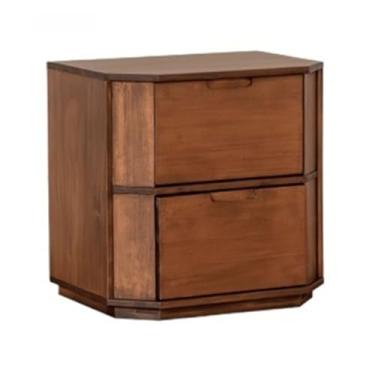 Imagem de Mesa de cabeceira vintage geométrica poligonal de madeira moderna pequena armário de armazenamento de cabeceira com gavetas quarto