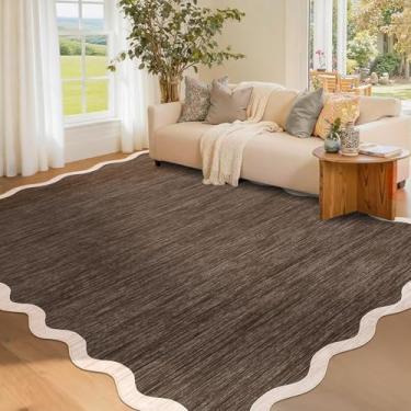 Imagem de GarveeHome Tapete de área recortado, 10 x 15 cm, lavável, moderno, tradicional, dobrável, macio, retrô, tapete de entrada para interior, envelhecido, antiderrapante, tapete com estampa floral, quarto