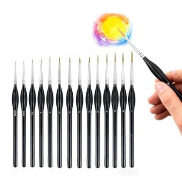 Imagem de Conjunto de 11 pincéis detalhados – Pincéis em miniatura de ponta fina para pintura acrílica, aquarela, óleo e modelo