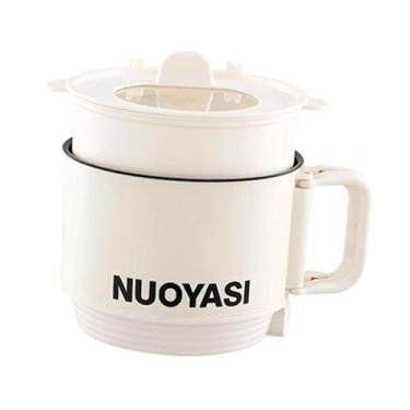 Imagem de ＫＬＫＣＭＳ Mini Panela Elétrica para Cozinhar a Vapor, 1,8 Litros, Ideal para Macarrão, Mingau, Aveia, Arroz e Bolinhos, Branco