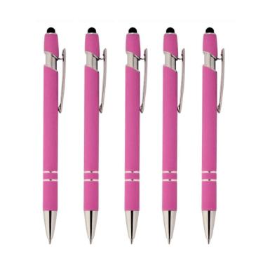 Imagem de Kit 5 Canetas Metálicas Touch Esferográfica 2 Em 1- Elegânte