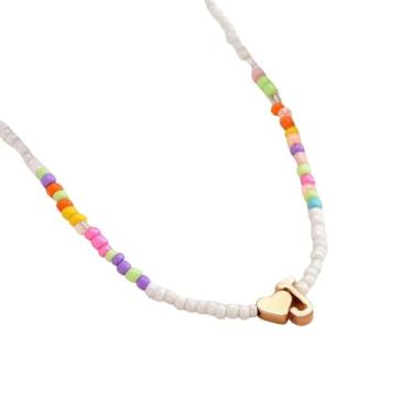 Imagem de tincolia Colar clássico de 26 letras com pingente de tartaruga com contas e clavícula feminina, acessórios de festa e presente