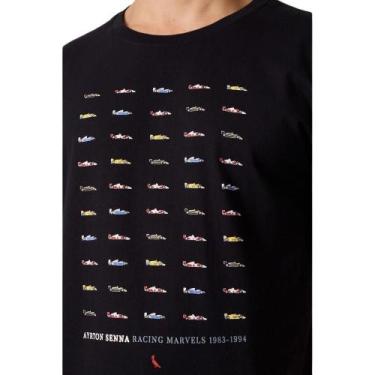 Imagem de Camiseta Estampada Car Collection Senna Reserva, GG, Preto