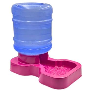 Imagem de Comedouro e Bebedouro Automático para Cães e Gatos | Kit Grande Porte 10L Água e 8L Ração(ROSA - BEBEDOURO MENPLAST)