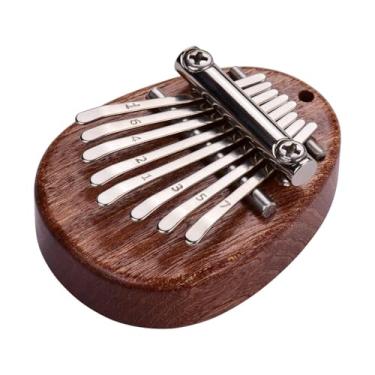 Imagem de LNGCLTEZ Marimba portátil com cordão, mini piano de polegar kalimba, madeira maciça, piano de dedo de 8 teclas, presente de dia dos namorados para crianças e adultos iniciantes