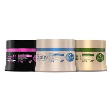 Imagem de Kit Cronograma Capilar Haskell para Cabelos Loiros  Hidratação, Nutriç