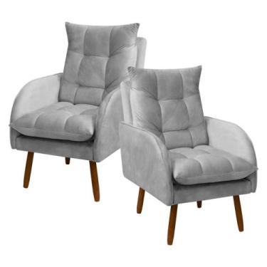 Imagem de Kit 2 Poltronas Decorativa Sala e Recepção Vanessa Veludo - SOFA STORE