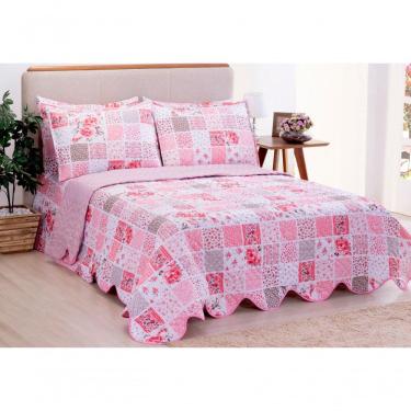 Imagem de Cobre Leito Garden Dupla Face Queen Vermelho 03 Peças