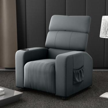Imagem de Poltrona Reclinável Para Descanso Hi Veludo Cinza