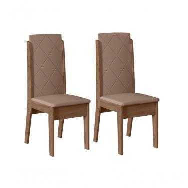 Imagem de Conjunto Com 02 Cadeiras De Jantar Luanda Amêndoa 73B