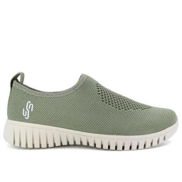 Imagem de Tenis usaflex slip on tricot monograma, Verde, 39