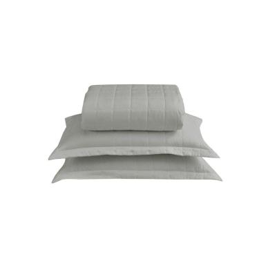Imagem de Kit Cobre Leito Matelado Dupla Face Soft 3 Peças Casal 100% Poliéster - Cinza