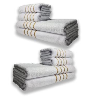 Imagem de 2 Jogos De 4 Toalhas 4 Banho 4 Rosto Montreal 100% Algodão Branco