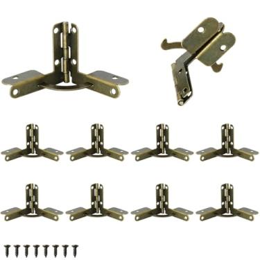 Imagem de ITROLLE 10 peças dobradiças vintage caixa de charuto suporte dobrável 90 graus caixa de madeira dobradiças bronze antigo 31 x 36 mm médio bronze antigo dobradiça sete caracteres para suporte de