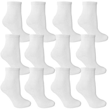 Imagem de Kit com 12 Pares Meia Infantil Branca Cano Médio - MULEKE MULEKA KIDS,