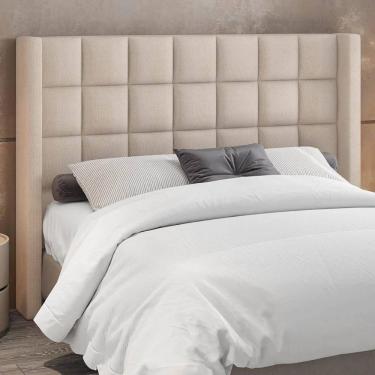 Imagem de Cabeceira Cama Box Casal 140cm Pisa Z37 Linho Bege Cru - Mpozenato