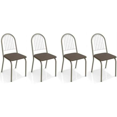 Imagem de Kit 4 Cadeiras De Cozinha Noruega 2c077 4 Un Niquel Marrom 21