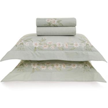 Imagem de Jogo de Cama Karsten Iasmin 200 Fios 4 Peças Queen Verde