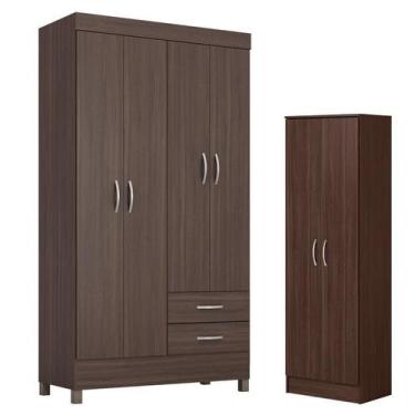 Imagem de Guarda Roupa Solteiro Astro com Sapateira Multiuso Golden Café - Demób