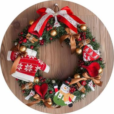 Imagem de Painel De Tecido Sublimado Redondo Guirlanda Natal C/Elástico - Fabrik