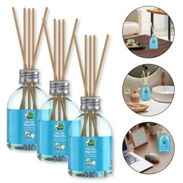 Imagem de Kit 3 Aromatizador Ambiente Difusor Flor de Algodão Fragrância Relaxan