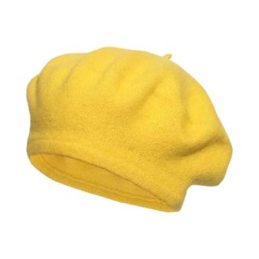 Imagem de Boina Feminina De Lã Quente Para Inverno, Estilo Retrô Francês De Arti