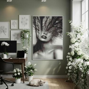 Imagem de Quadro Decorativo Árvore De Inverno 70X50Cm Mold Branca - Quadros On-L