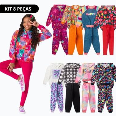 Imagem de Kit Sortido 8 Peças de Roupas Infantis Menina Inverno - 4 Conjuntos - 