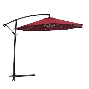 Imagem de Ombrelone Haste Lateral Igui Cor Bordo - 3 Metros De Diâmetro