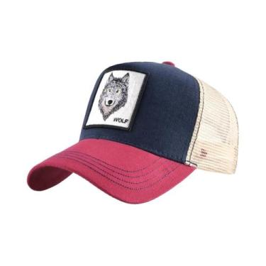 Imagem de Boné Trucker Snapback Unissex Ajustável Com Patch De Lobo Para Quatro 