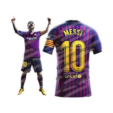 Imagem de Camiseta Masculina Estampada Messi Respirável E De Secagem Rápida Para