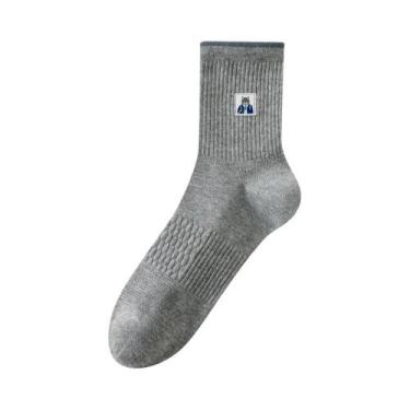 Imagem de Meias Masculinas De Cano Médio Com Estampa De Gato De Desenho Animado,