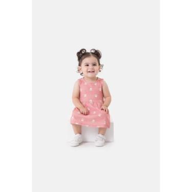 Imagem de Vestido Bebê Menina Manga Curta Malwee Kids Ref. 132036 Cor:Rosa DV42A