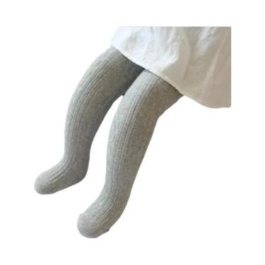 Imagem de Meias-calças De Malha Canelada Para Meninas, Com Elástico No Tornozelo