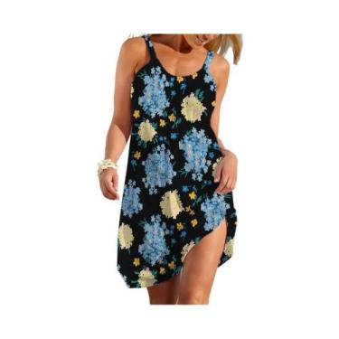 Imagem de Vestido Sem Mangas Estilo Étnico Feminino Casual De Verão Moda Elegant