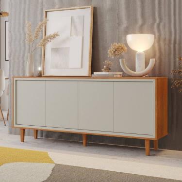 Imagem de Buffet 4 Portas 180cm em Mdf Delux Naturale/Off White