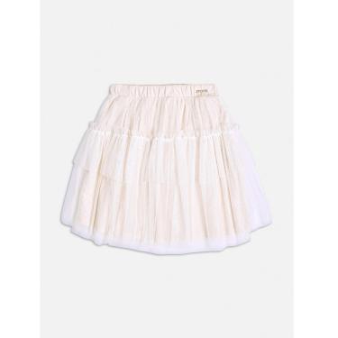 Imagem de Saia Infantil De Tule Off White Saia/Short Com Forro Momi-Feminino