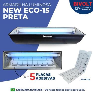 Imagem de Armadilha Pega Mosca Com Lâmpada Mata Inseto Pronta Para Uso - Tecnofl