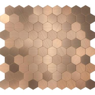 Imagem de Pastilha De Alumínio Auto Adesiva Bronze - Tropical Stones, Dourada