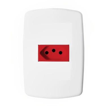 Imagem de Tomada Universal 2p+t 20a Vermelha com Placa Dc8100-48 Dicompel Tomada