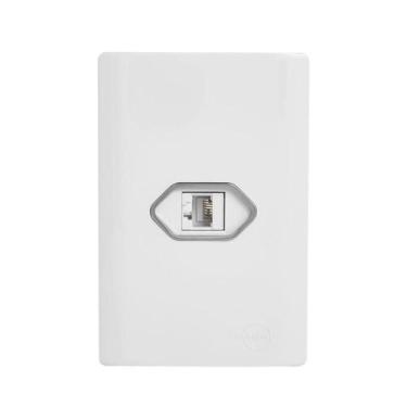 Imagem de Tomada Rj45 com Placa 4x2 Branca Da Linha Novara 1100-41 Dicompel Toma