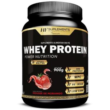 Imagem de Whey protein power nutrition mousse de morango 900g - HF SUPLEMENTS