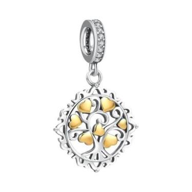 Imagem de Pingente Árvore Genealógica Prata 925 Charm Mãe Pai Amor Eterno Para P