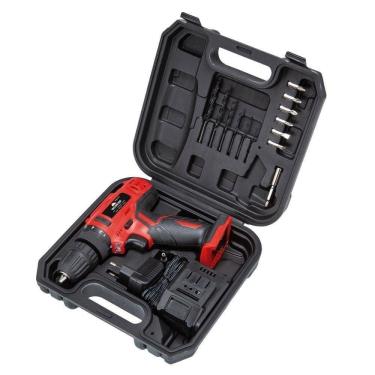 Imagem de Furadeira Parafusadeira 12v Bateria Bivolt 17pcs Worker