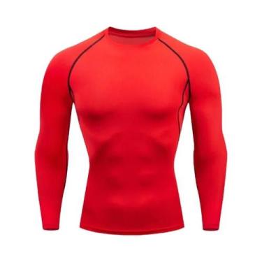 Imagem de Camiseta De Compressão De Manga Longa Para Corrida Masculina, Secagem 