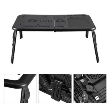 Imagem de Mesa Notebook Suporte Com Duplo Cooler  Base Refrigerada Ajustável Par