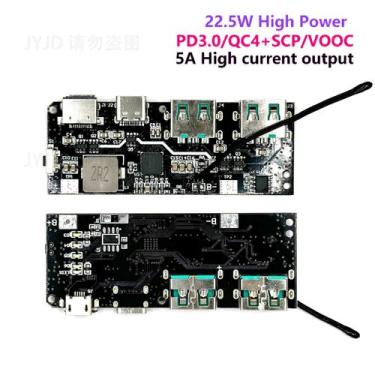 Imagem de Power Bank Móvel Dual USB QC4.0 QC3.0 Com LED, 5V 4.5A 22.5W, Módulo M